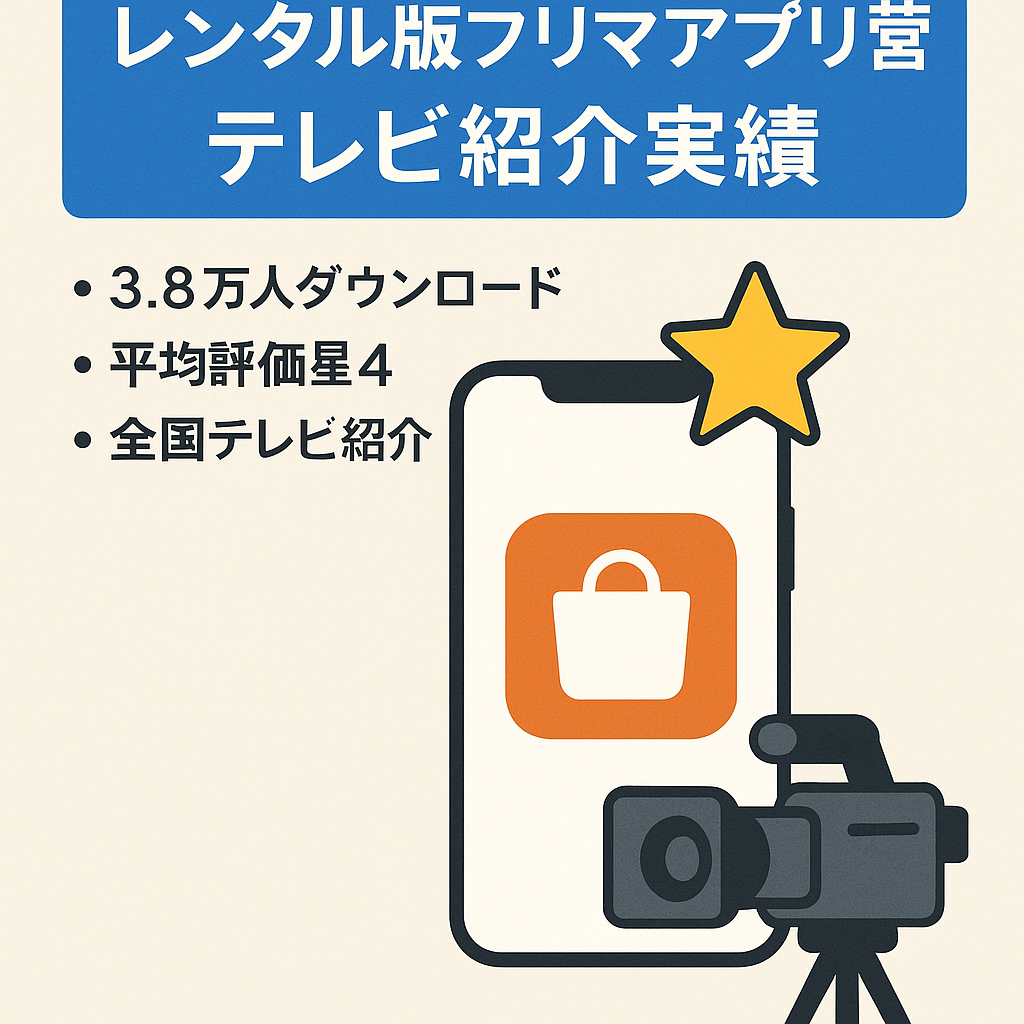 【テレビ出演多数】レンタル版のフリマアプリ・プラットフォーム運営