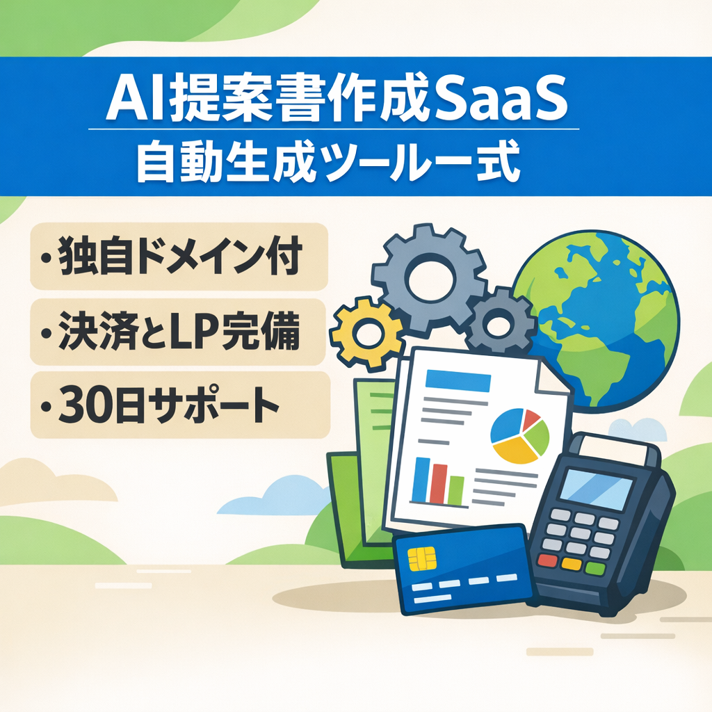 【AI提案書作成SaaS】自動生成・独自ドメイン・Stripe決済・LP完備で即運用可能