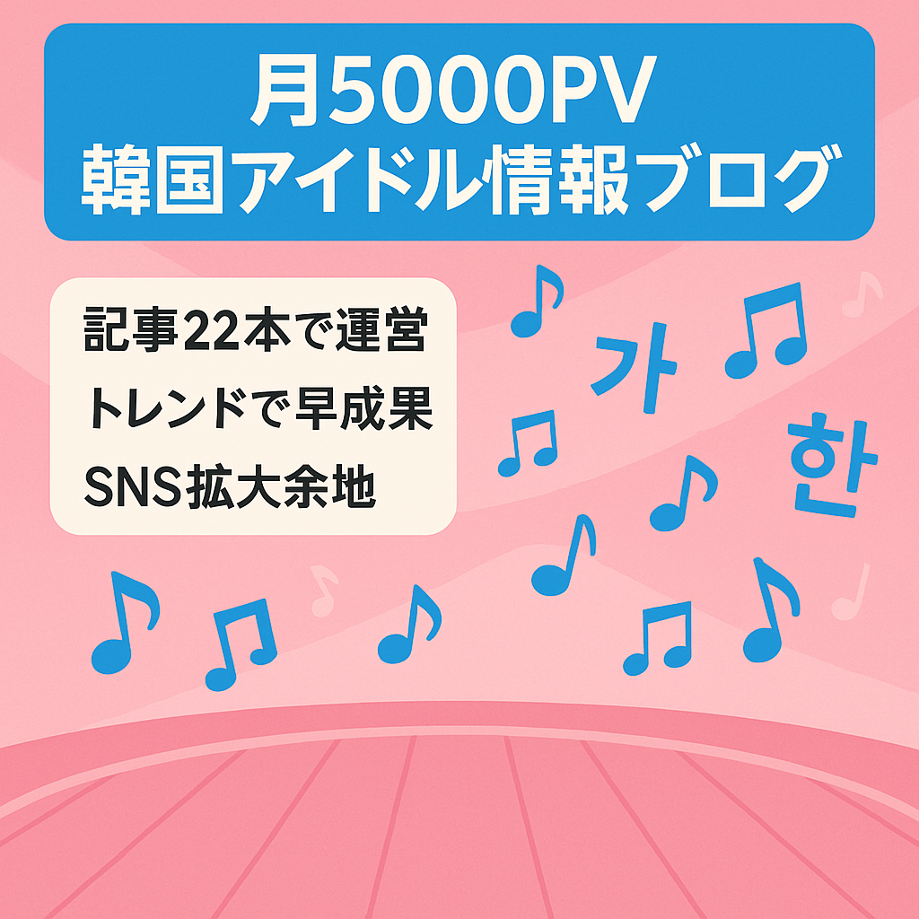 【放置でも月4、5000程のPV】韓国アイドル情報まとめ系ブログ