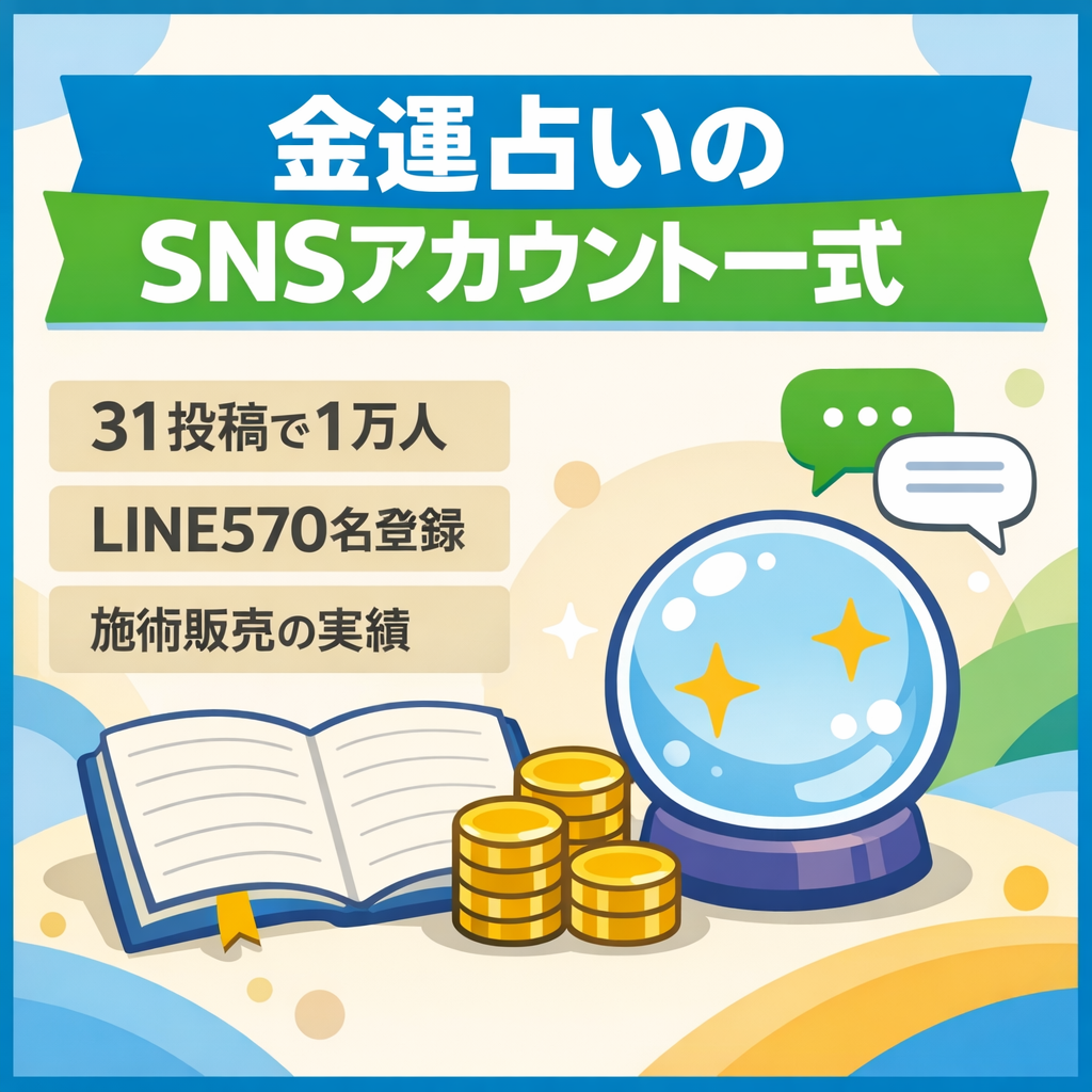 【運用3ヶ月フォロワー1万人超え】金運占いスピリチュアルアカウント一式｜Instagram1万人｜LINE570名｜非属人｜投稿テンプレ引継ぎ｜施術販売実績あり