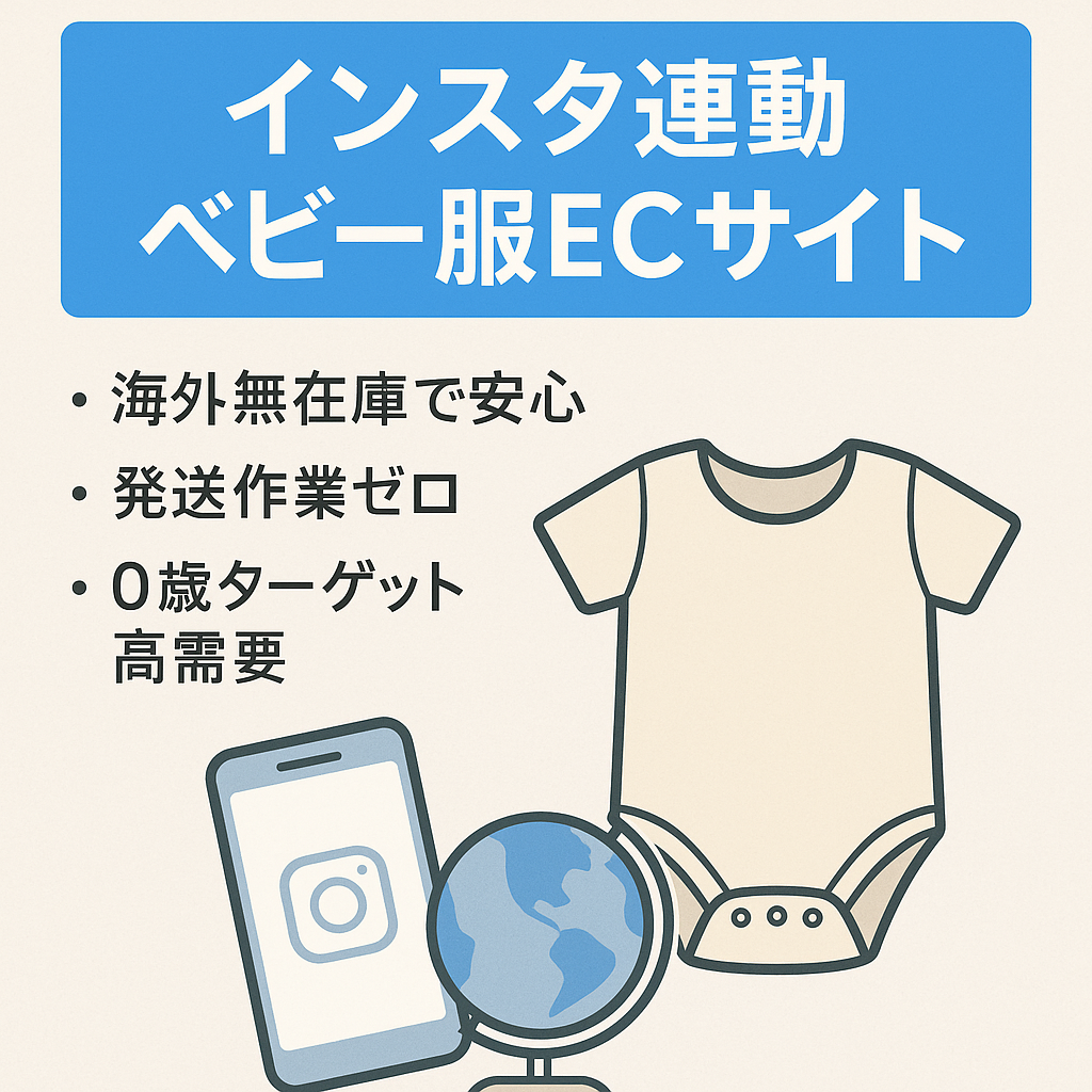 Instagram×ベビー・子供服ECサイト　初月売上8.5万円　副業向け
