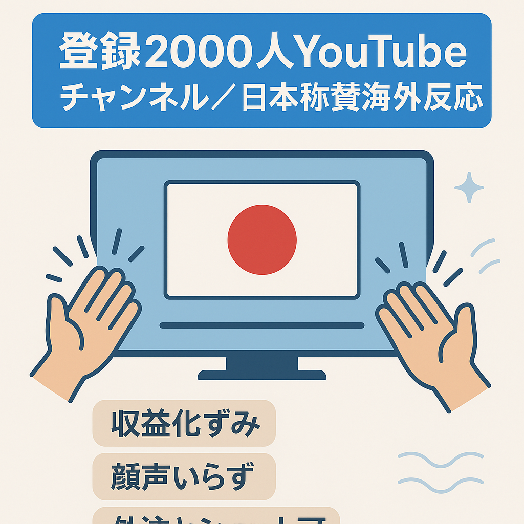 【登録者2000人／収益化済】日本称賛系・海外の反応チャンネル【非属人】