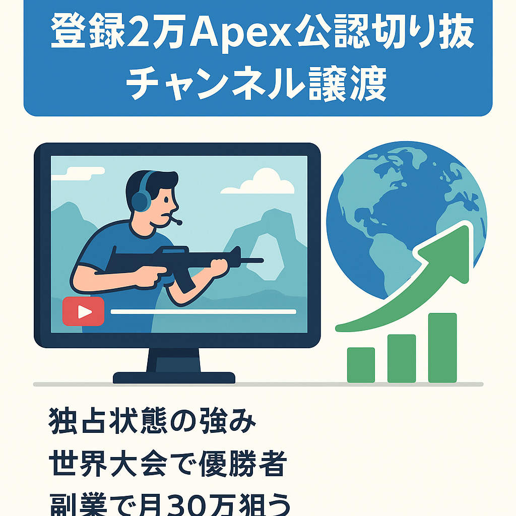 【最終値下げ】ApexLegendsの超有名海外配信者の公認切り抜きチャンネルの譲渡【登録者数2万人超】