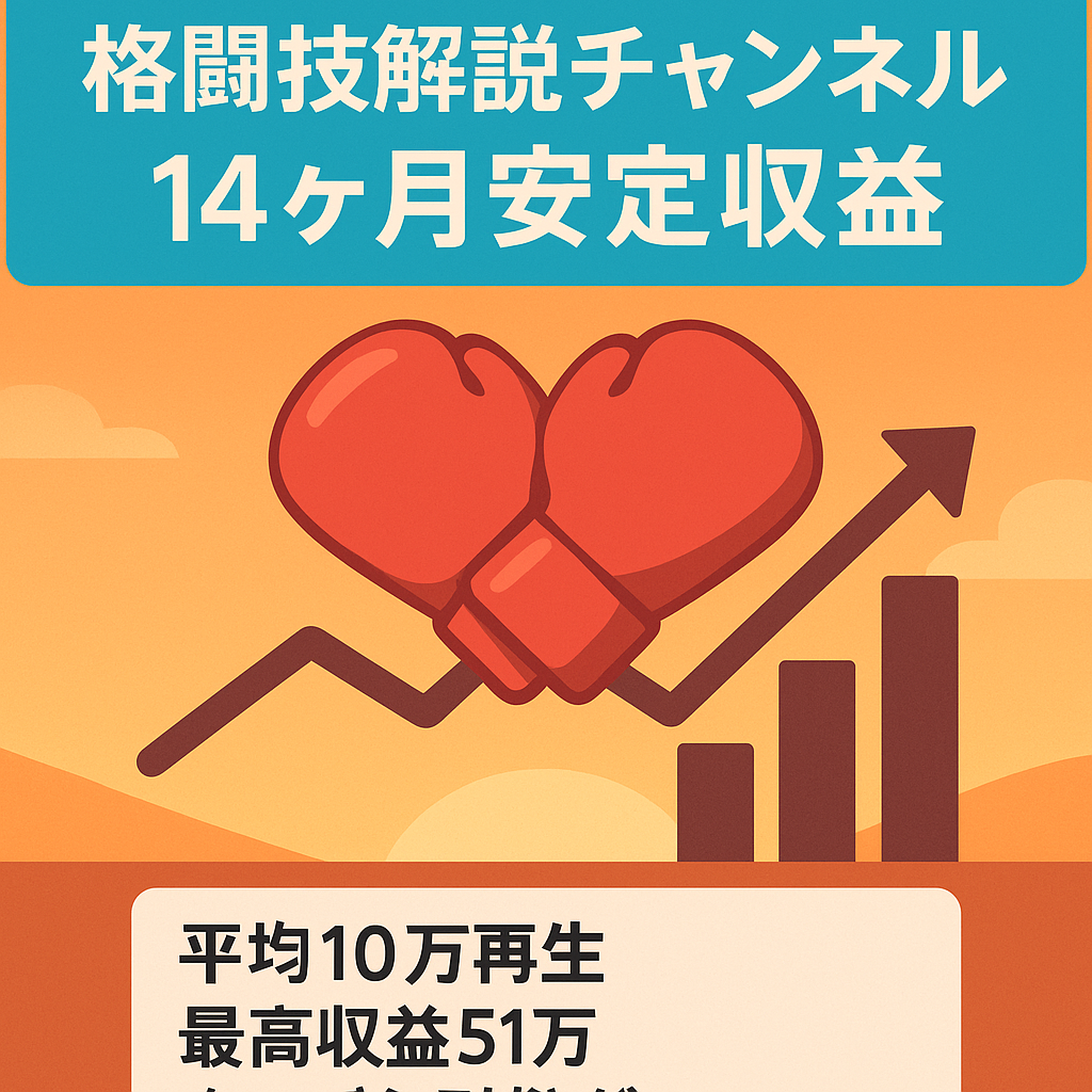 【最高収益51万円・平均10万再生以上】属人性なしの格闘技解説チャンネル【14ヶ月間安定収益】