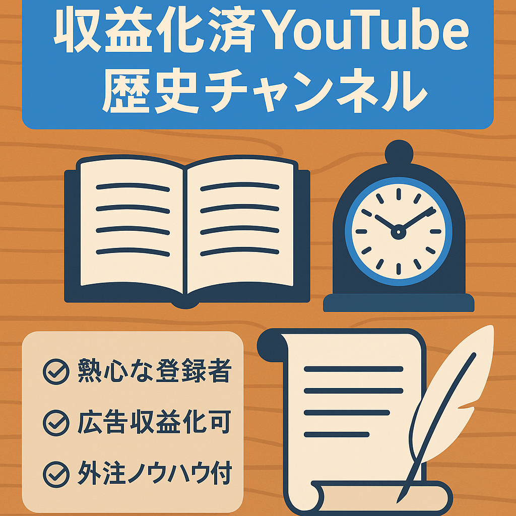 【収益化済・運用初心者オススメ！】YouTube歴史チャンネル・外注方法もお伝えいたします！