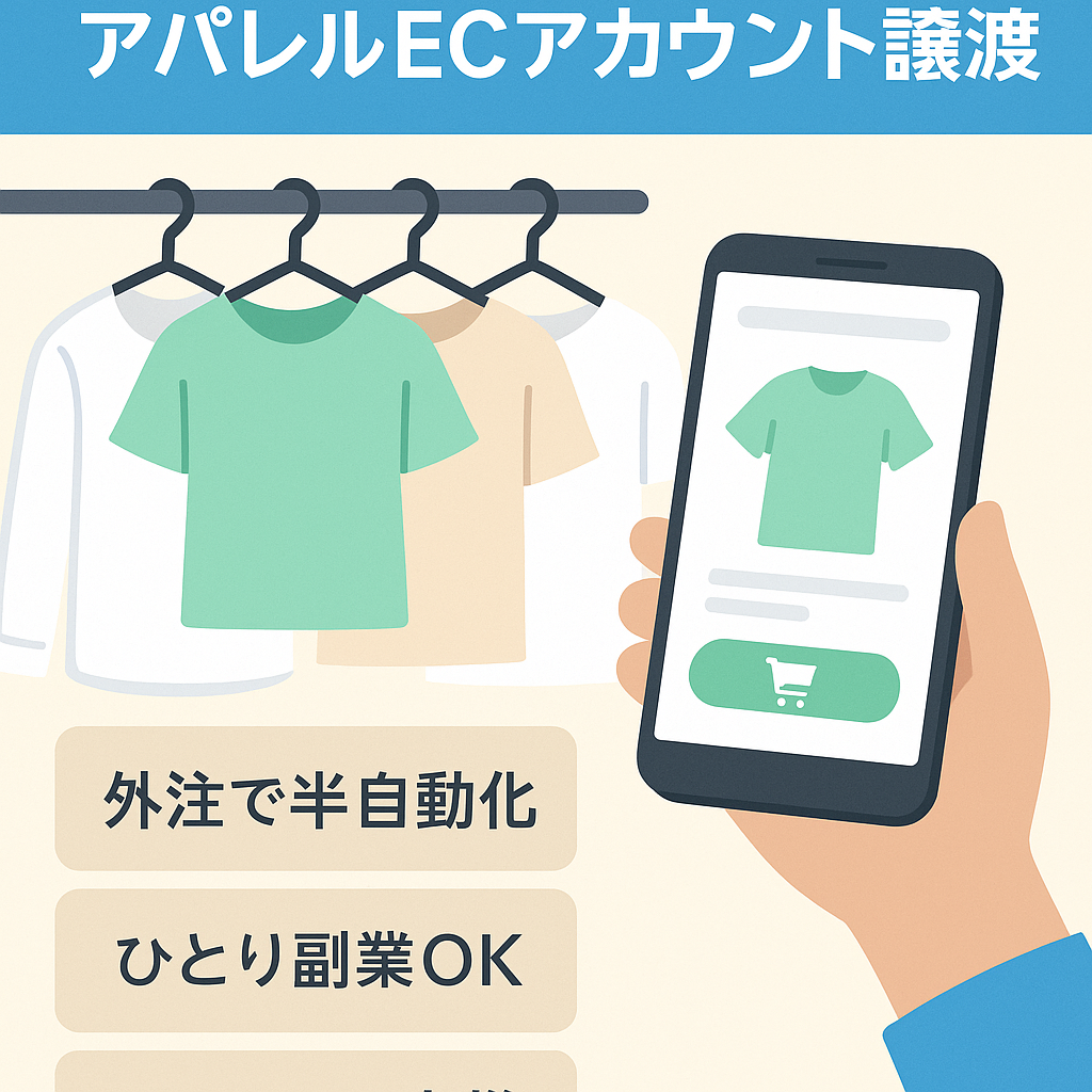 【取引実績1,000件オーバー、アパレルサイトで起業したい方必見！】無在庫アパレルECアカウント譲渡