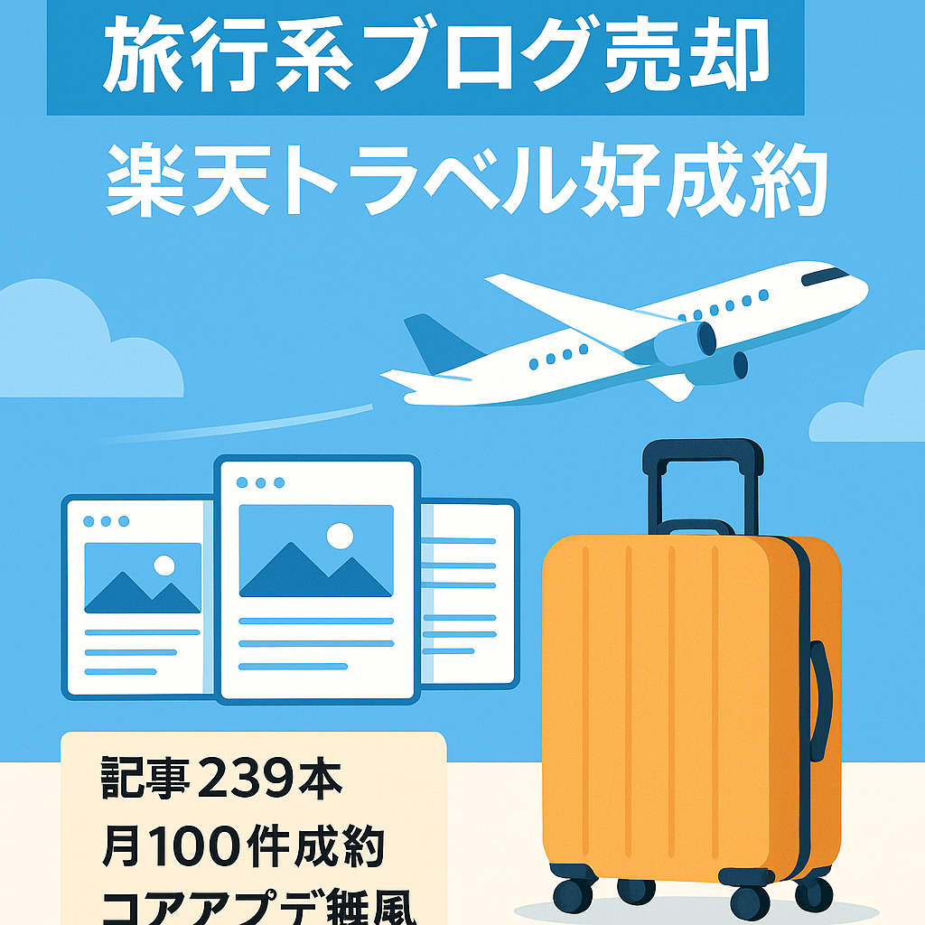 【楽天トラベル月100件以上成約】旅行系ブログで月30,000～40,000円の収益で安定