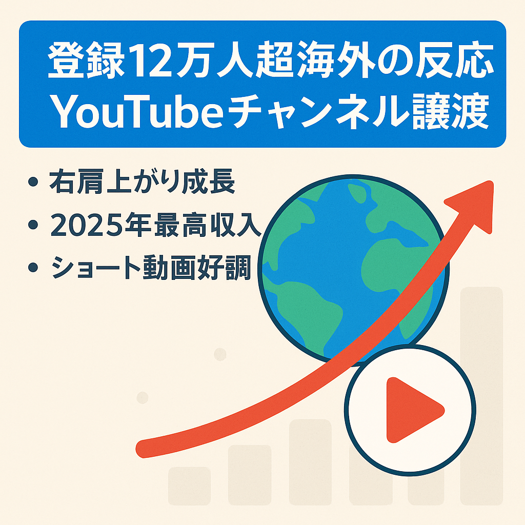 【MAX月収220万円超え】登録者120000人超の海外の反応YouTubeチャンネルのアカウント譲渡