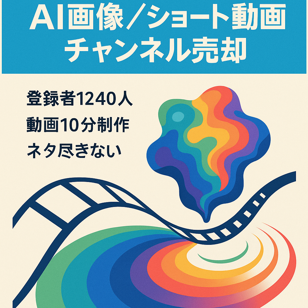 【登録者1240人】AI画像チャンネルの売却/ショート動画メイン/動画作成時間10分/価格交渉可能