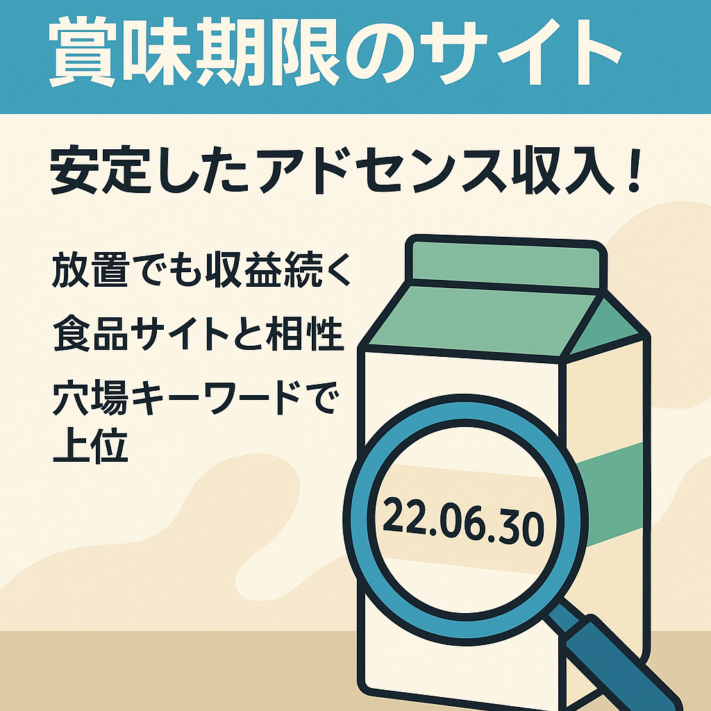 日常検索される賞味期限のサイト！安定したアドセンス収入！