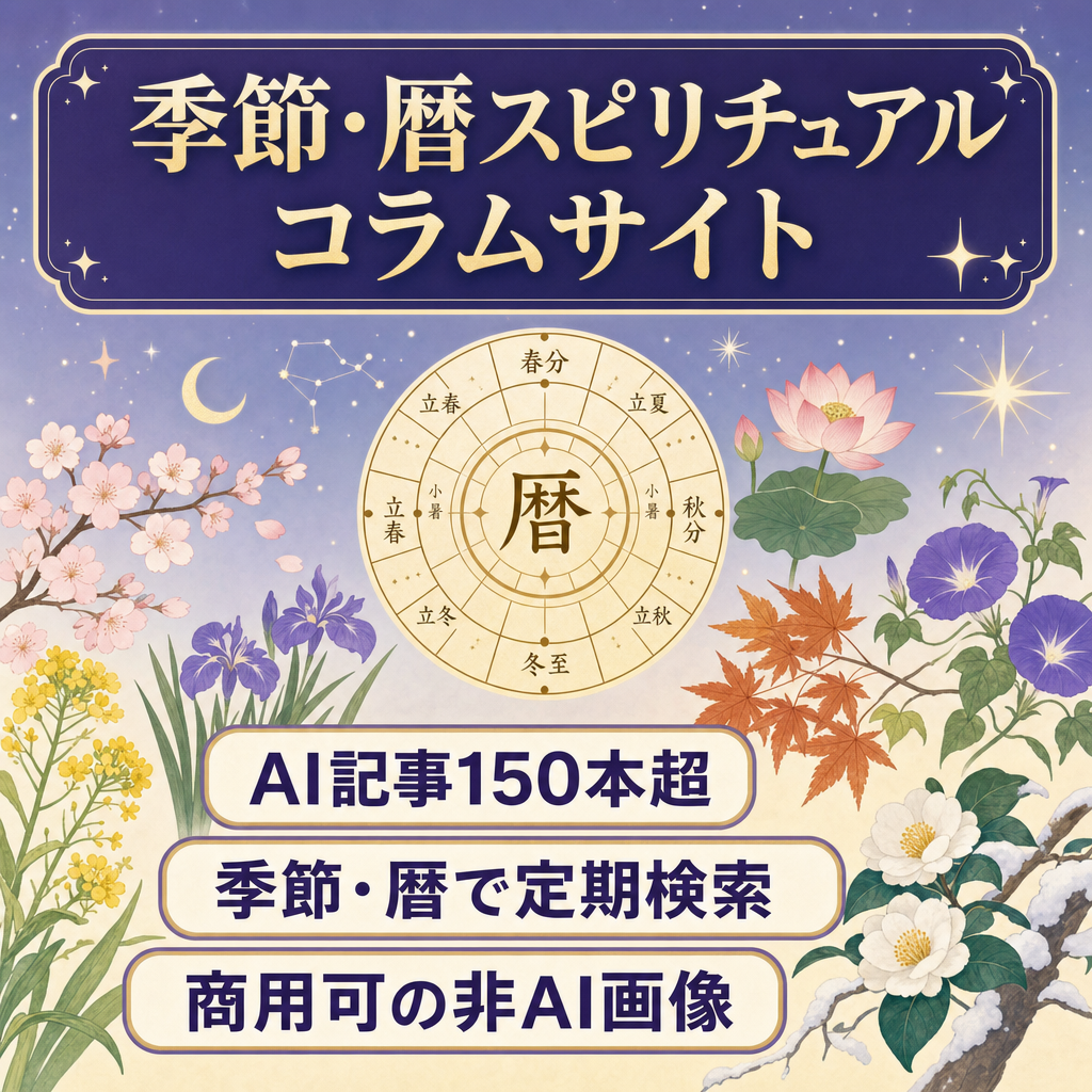 【8.20出品停止】定期的に検索！150記事超・暦と季節のスピリチュアル系コラム【AI記事+簡易SEO】
