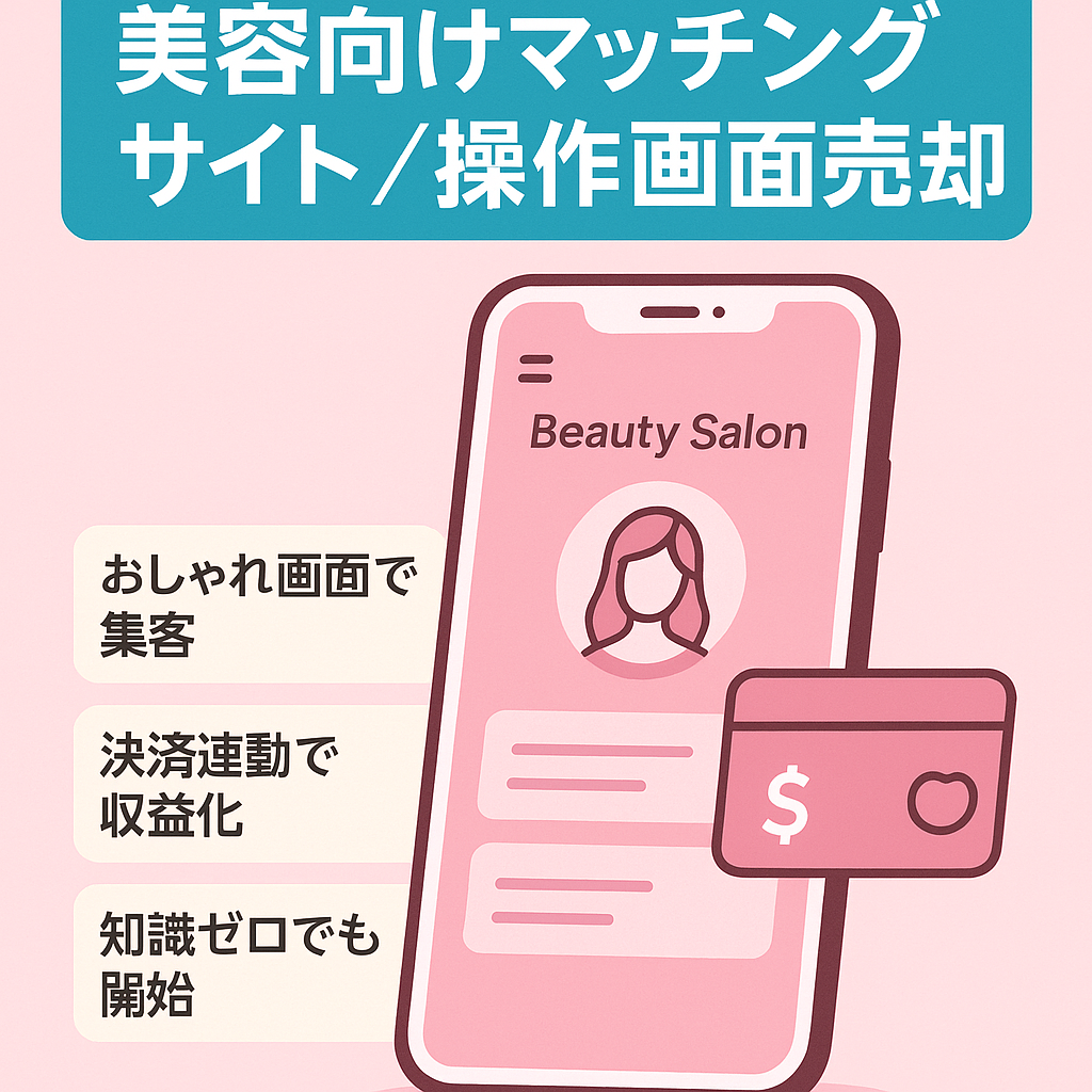 【美容系におすすめのUI】クレジットカード都度課金方式：居抜きのマッチングサイト