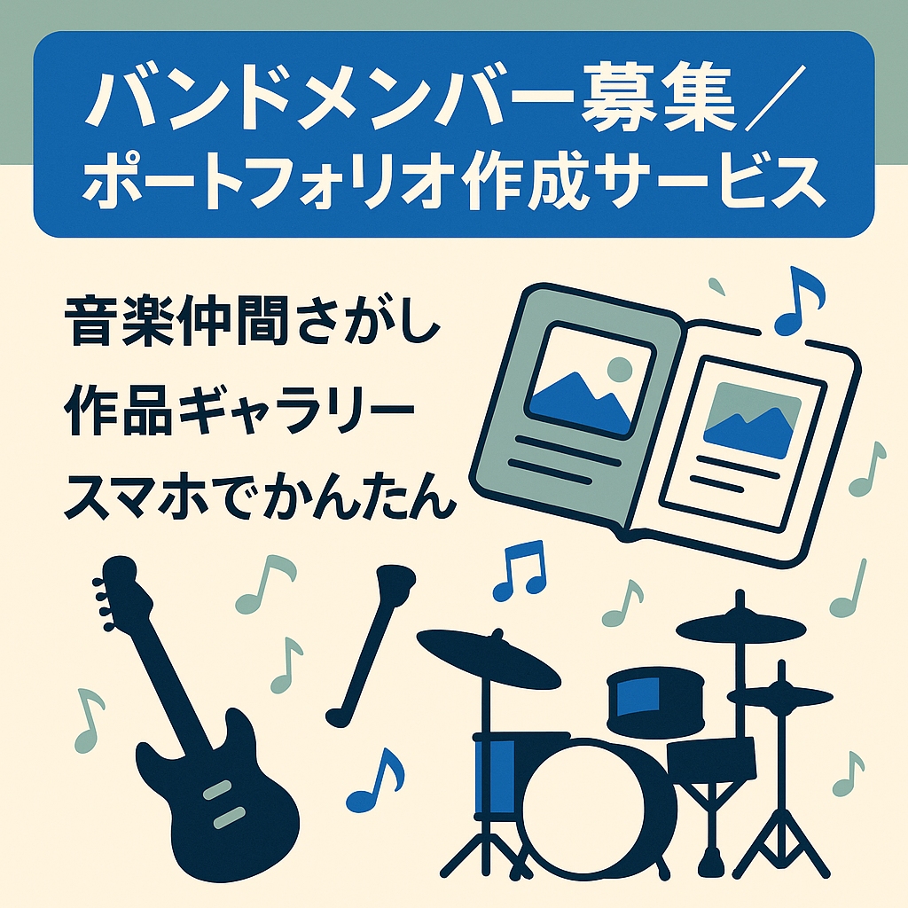 バンドメンバー募集/ポートフォリオ作成サービス