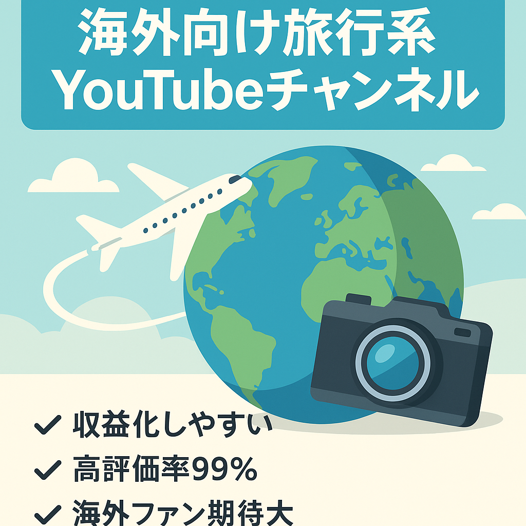 【海外向けYouTubeチャンネル】旅行系のチャンネルでスタートダッシュを切りたい方にオススメ！