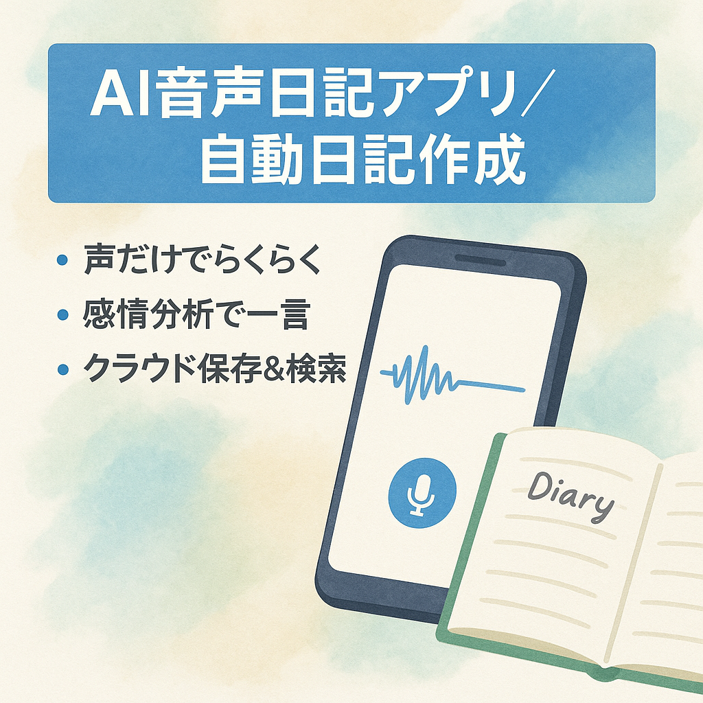 「AI音声日記アプリ（日記AI）」音声入力だけで日記を自動作成