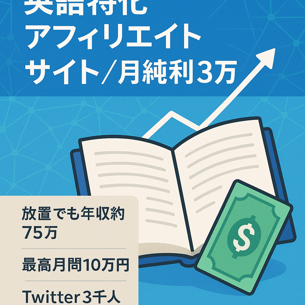 【文字数5000字以上記事多数！】月3万円（純利）の英語特化アフィリエイトサイト（2020年度は完全放置で合計75万円程の収益）