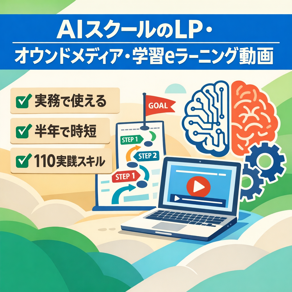 AIスクールのLP・オウンドメディア・学習eラーニング動画