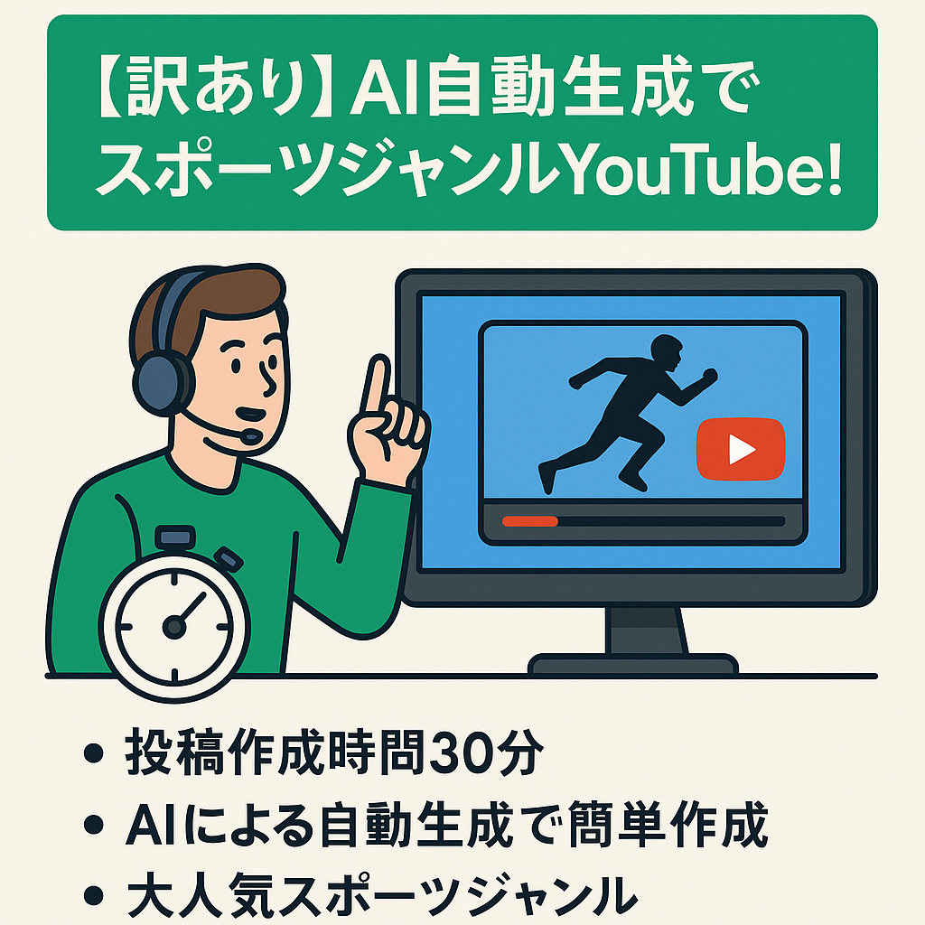 【訳あり】AI自動生成による投稿、大人気スポーツジャンルYouTube！