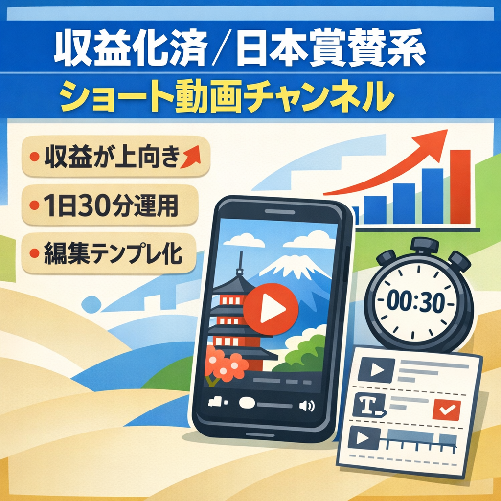 【収益化済】日本賞賛系ショートチャンネル｜ショート動画メインで継続可能