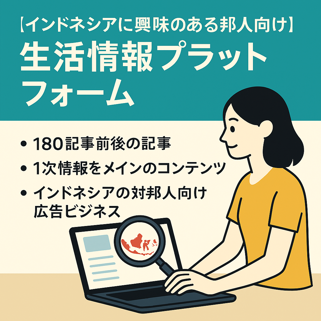 インドネシアに興味のある邦人にアプローチできる生活情報プラットフォーム