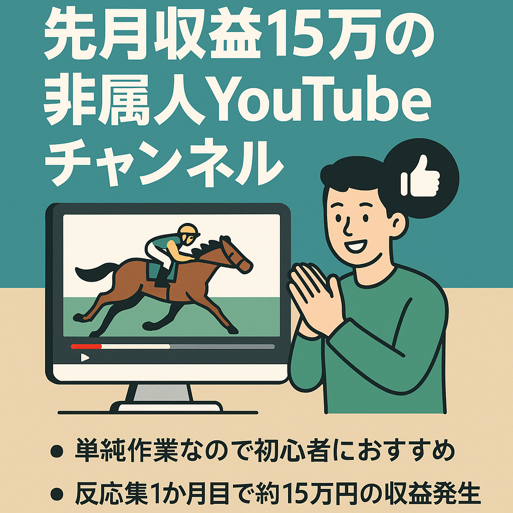 【競馬反応集】先月収益15万の非属人youtubeチャンネル