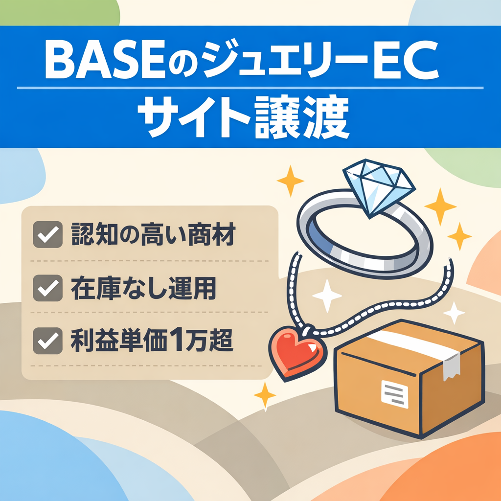 【ECアカウント】BASE×ドロップシッピング｜ディズニージュエリーECサイト譲渡