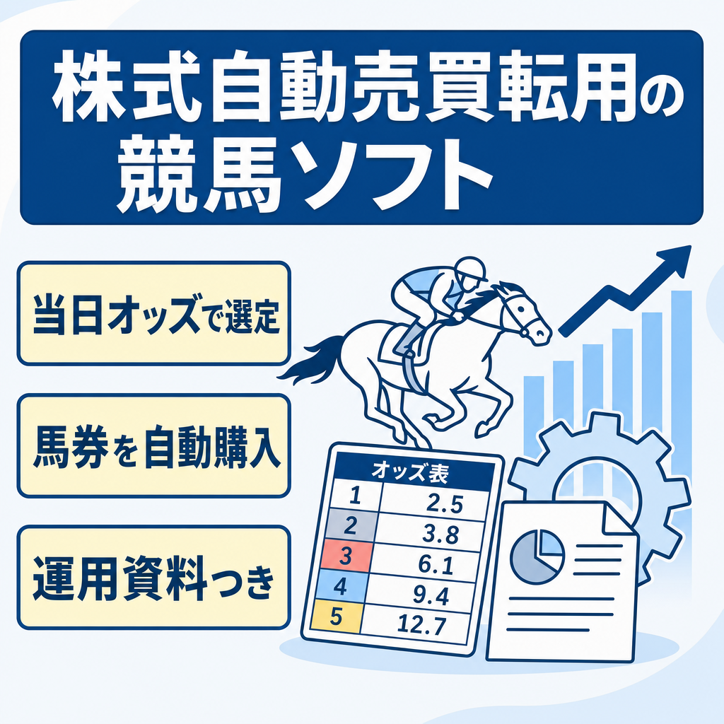 株式投資のプログラム売買システムを競馬に活かしたソフト