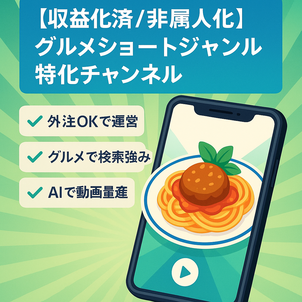 【収益化済/非属人化】グルメショートジャンル特化チャンネル