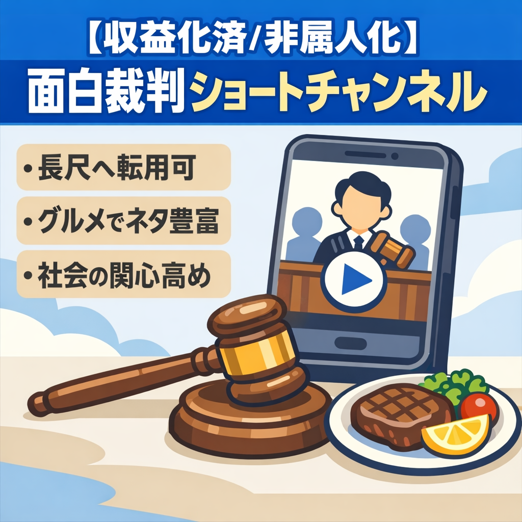 【収益化済/非属人化】面白裁判ショートジャンル特化チャンネル