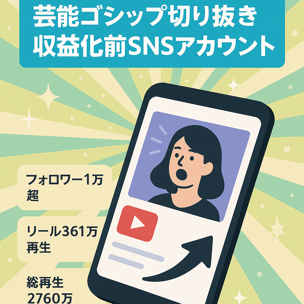 切り抜き：【収益化無し】フォロワー1万超｜国内芸能ゴシップ特化アカウント