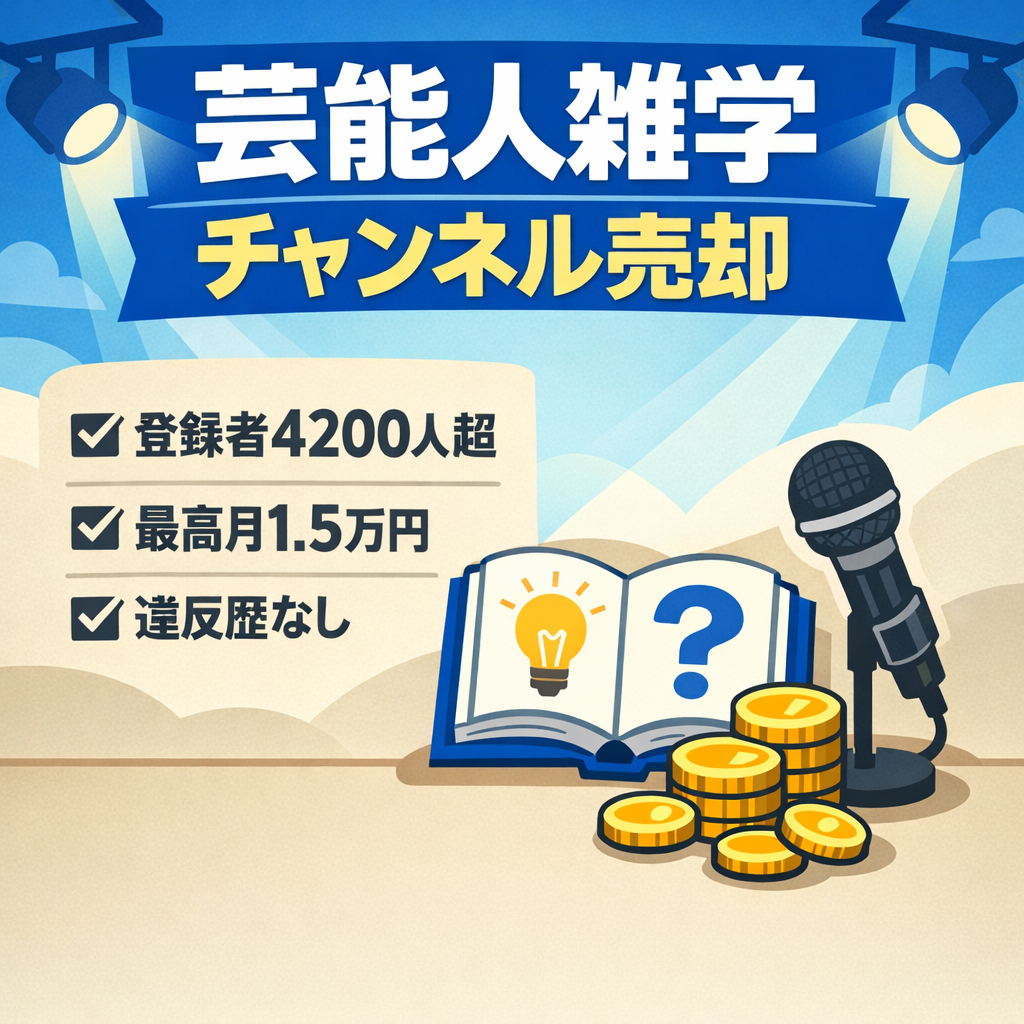 【アフィリエイト収益・最高月1.5万円】登録者4200人超え｜外注なし『芸能人雑学CH』