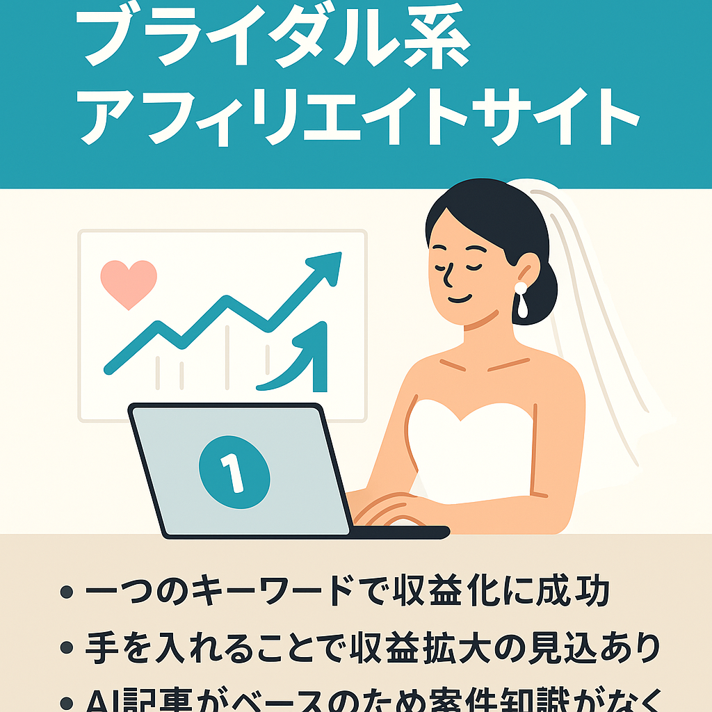 【キーワードVol12,000で1位〜2位をキープ中】ブライダル系アフィリエイトサイト