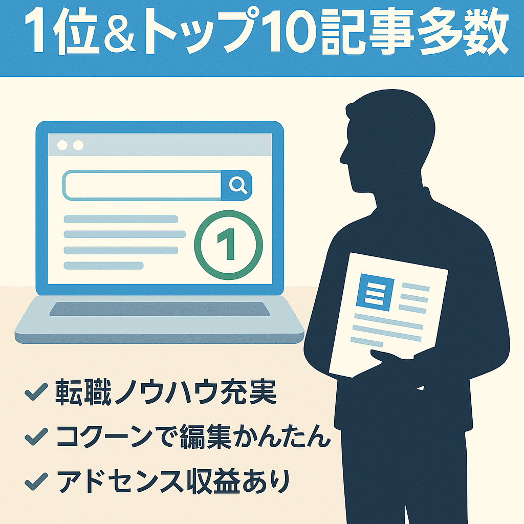 1位掲載記事あり、トップ10掲載記事多数、転職者向けメディア