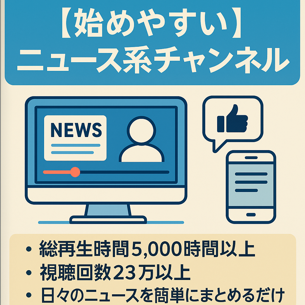 【とにかく始めやすい】総再生時間５０００時間突破！ネタ切れの心配なし３分程度のニュースの内容とSNSの反応をまとめたチャンネル