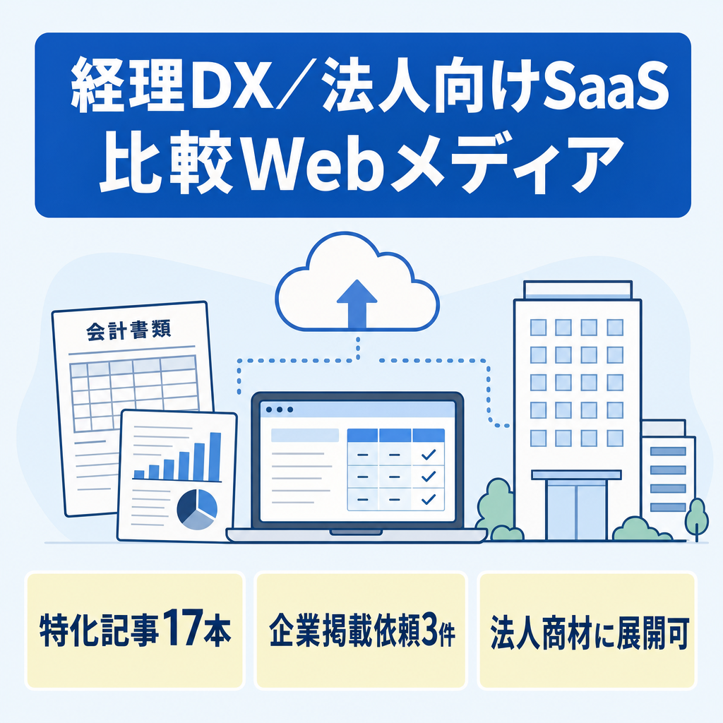 【17記事】経理DX・法人向けSaaS比較に特化した中小企業向けWebメディア