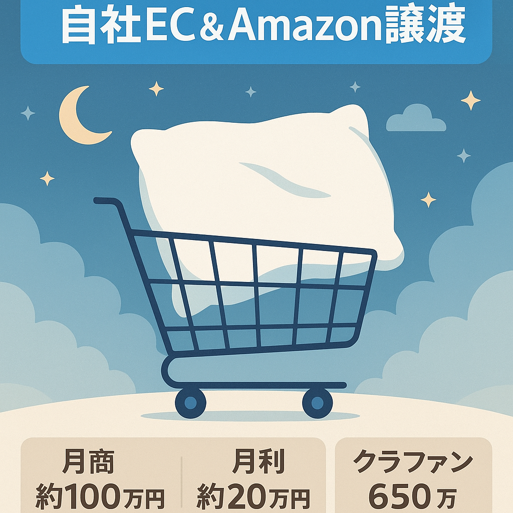 日本独占販売権込みの自社ECサイト・Amazon販売権譲渡【寝具（枕）】