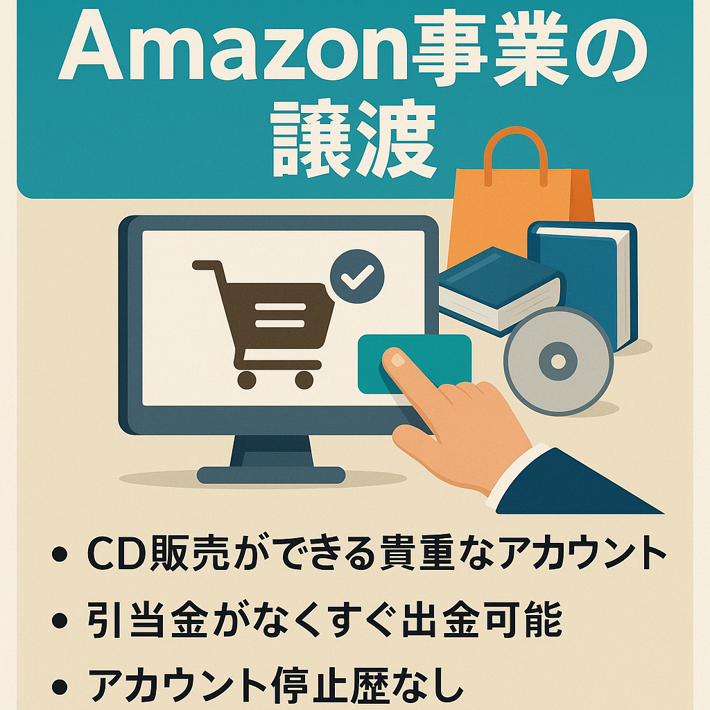 Amazon EC事業の譲渡　2017年～運用8年/総評価211件/評価平均4.8/引当金なし/FBA在庫付き/書籍CDなど