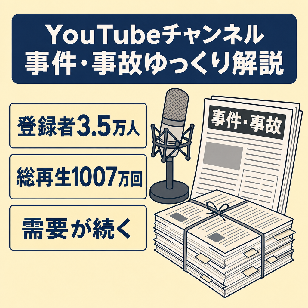 【Youtube登録者数3.5万人以上】ゆっくり解説・ネタが豊富な事件・事故の解説チャンネル【非属人】