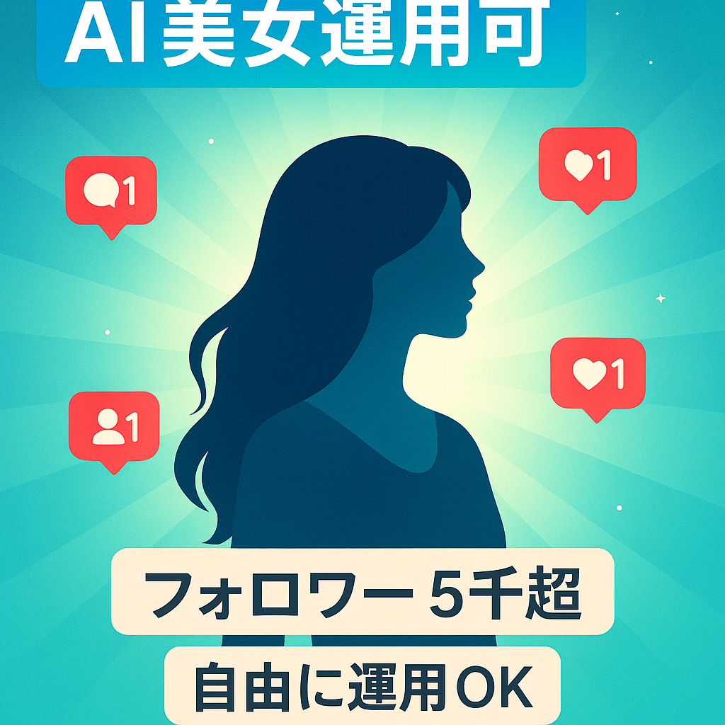 【Instagramフォロワー数5,000人以上！】AI美女アカウントとして運用可能！