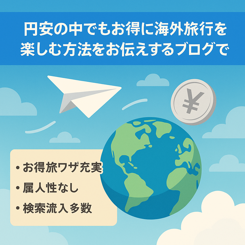 円安の中でもお得に海外旅行を楽しむ方法をお伝えするブログです