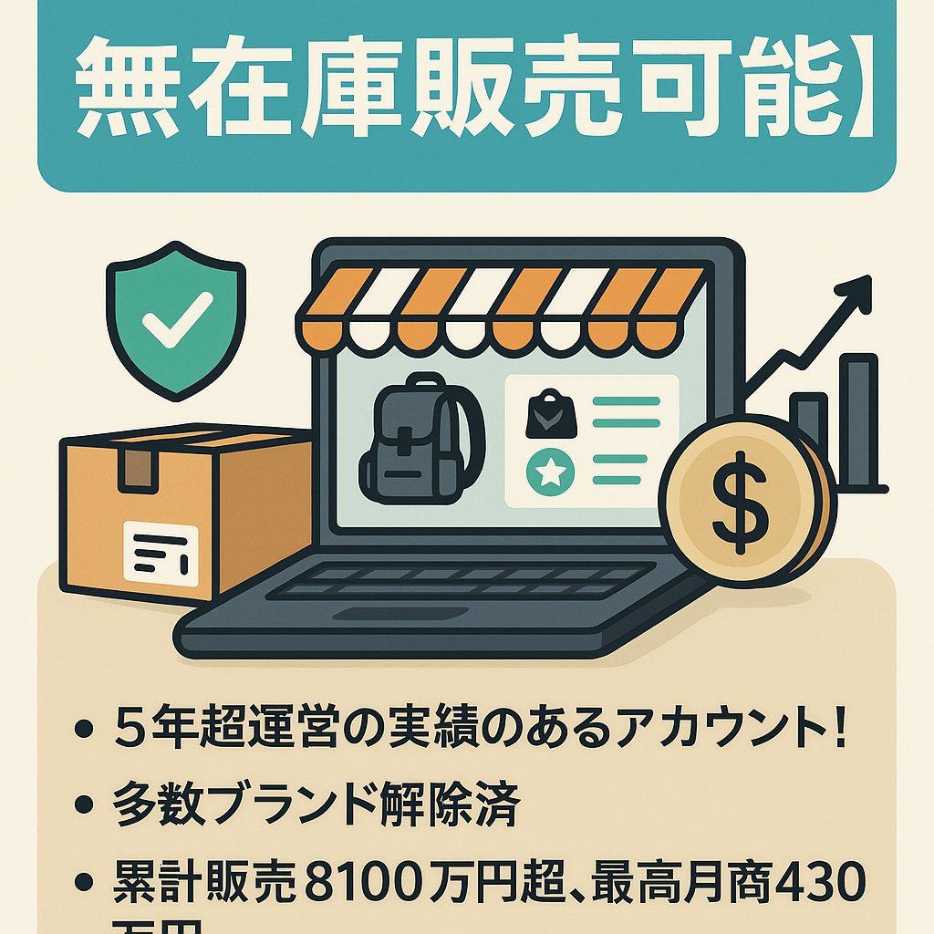 EC事業：【無在庫販売可能】最高月商430万/最高利益44万/アマゾン5年以上運用実績あり/総評価数49/出品規制複数解除済/防災用品その他/1人運営可能/サポート付
