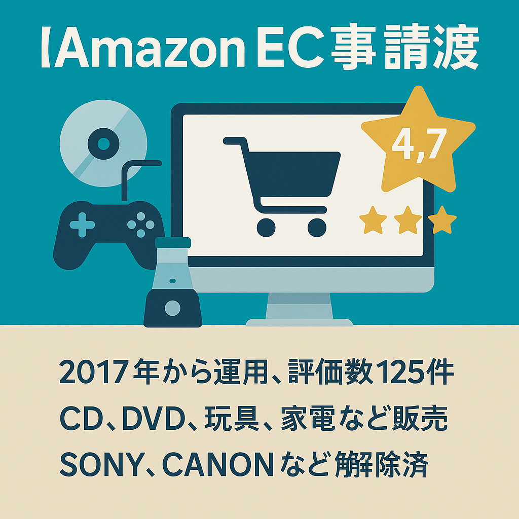 【Amazon EC事業譲渡  2017年より運営（CD、DVD・ゲームソフト・玩具・電化製品・日用品・食品）】【評価★4.7（ 評価件数125件）】