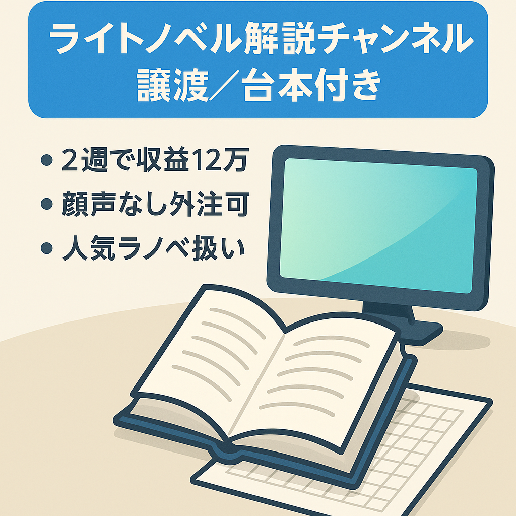 台本１つプレゼント【2週間で12万円】大人気ライトノベル作品の解説chの譲渡