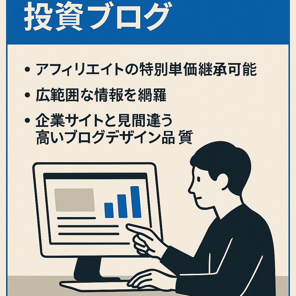 【企業タイアップ特単あり】投資ブログ：美しいデザインと情報満載で分かり易い解説記事
