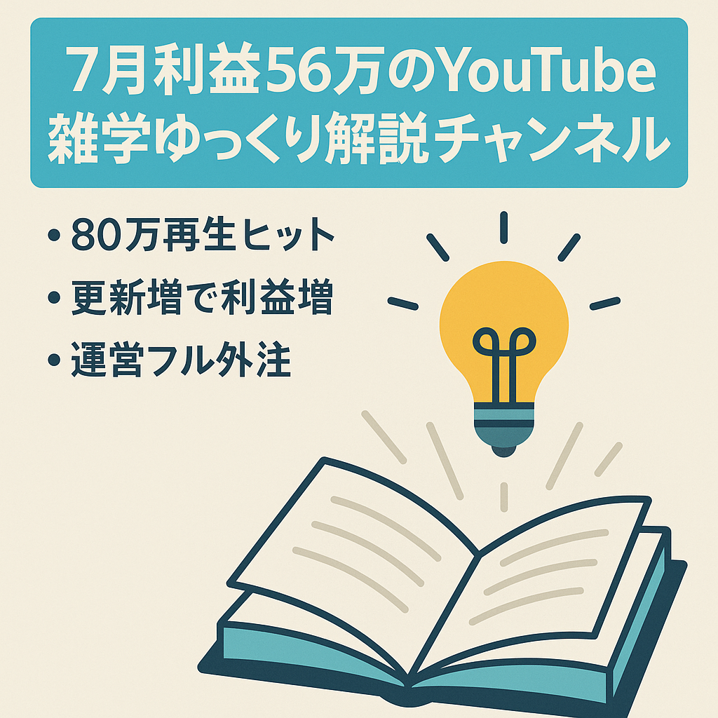 【7月利益56万円】ジャンル内No.1の雑学系ゆっくり解説チャンネル【利益右肩上がり】