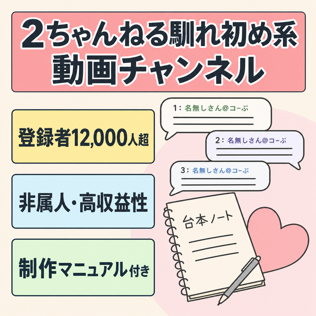 【登録者12,000越え！】2ch馴れ初め系の動画チャンネル
