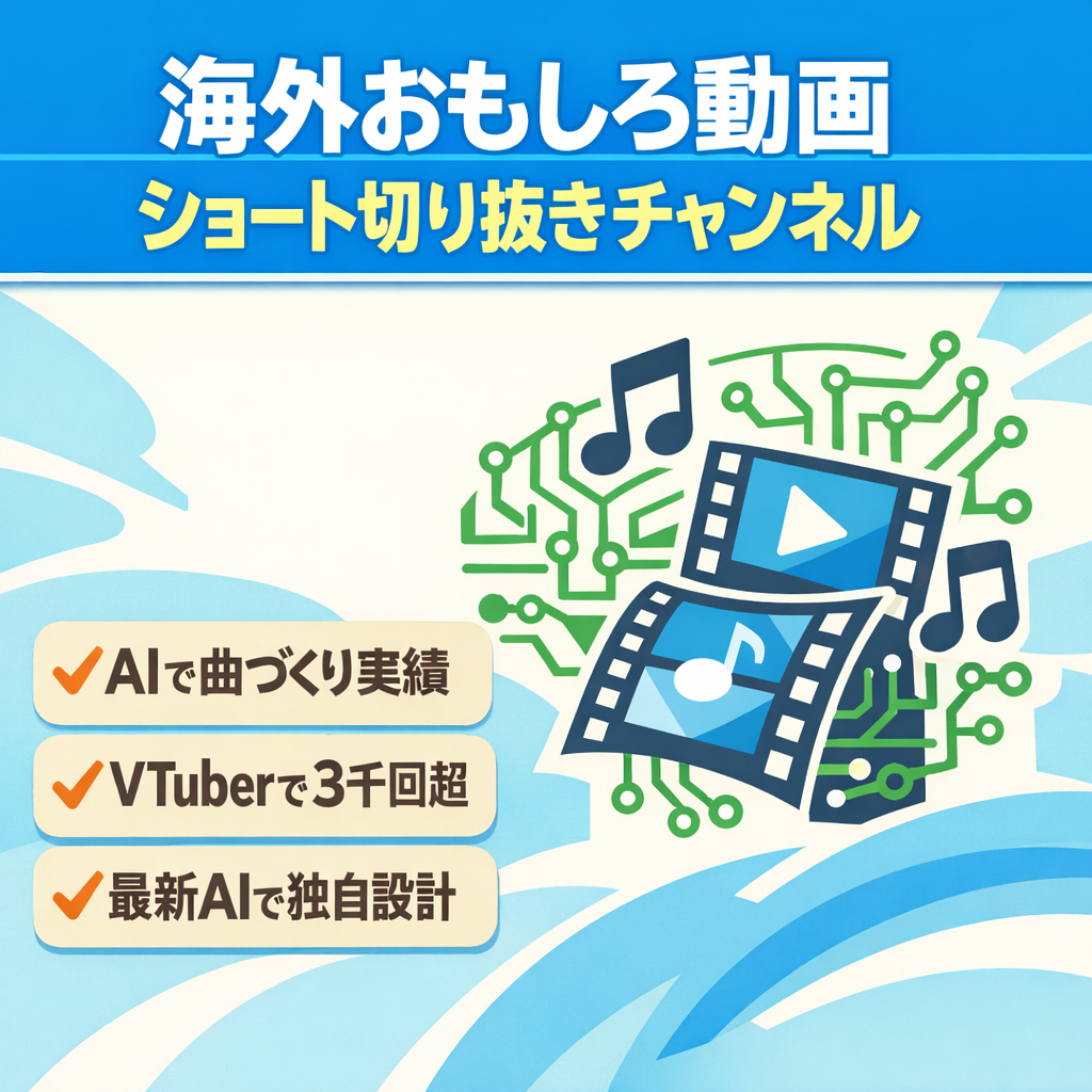 訳あり：海外のおもしろ動画を切り抜き、ショートを中心に展開しているチャンネルです。更に動画ではAIにより作成した楽曲を載せています。