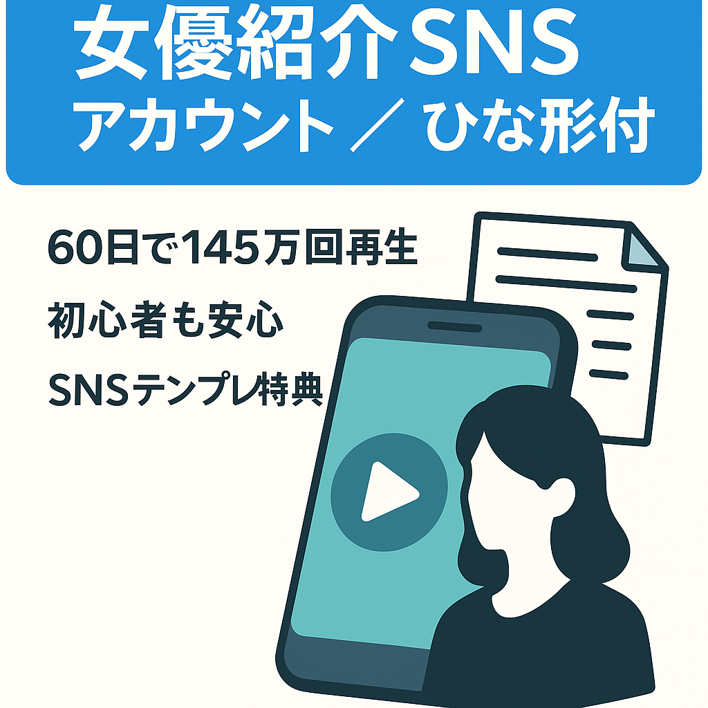 【早い者勝ち‼】60日再生回数145万回‼/運用開始速攻収益発生‼女優紹介系アカウント！購入特典Twitter&lit.linkひな形一式セット‼
