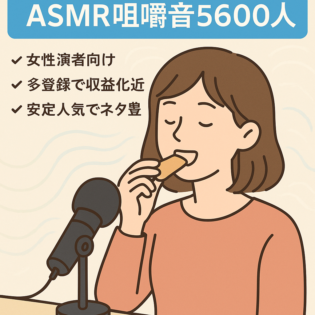 【YouTube・ASMRチャンネル】登録者数約5600人！話題の咀嚼音アカウント