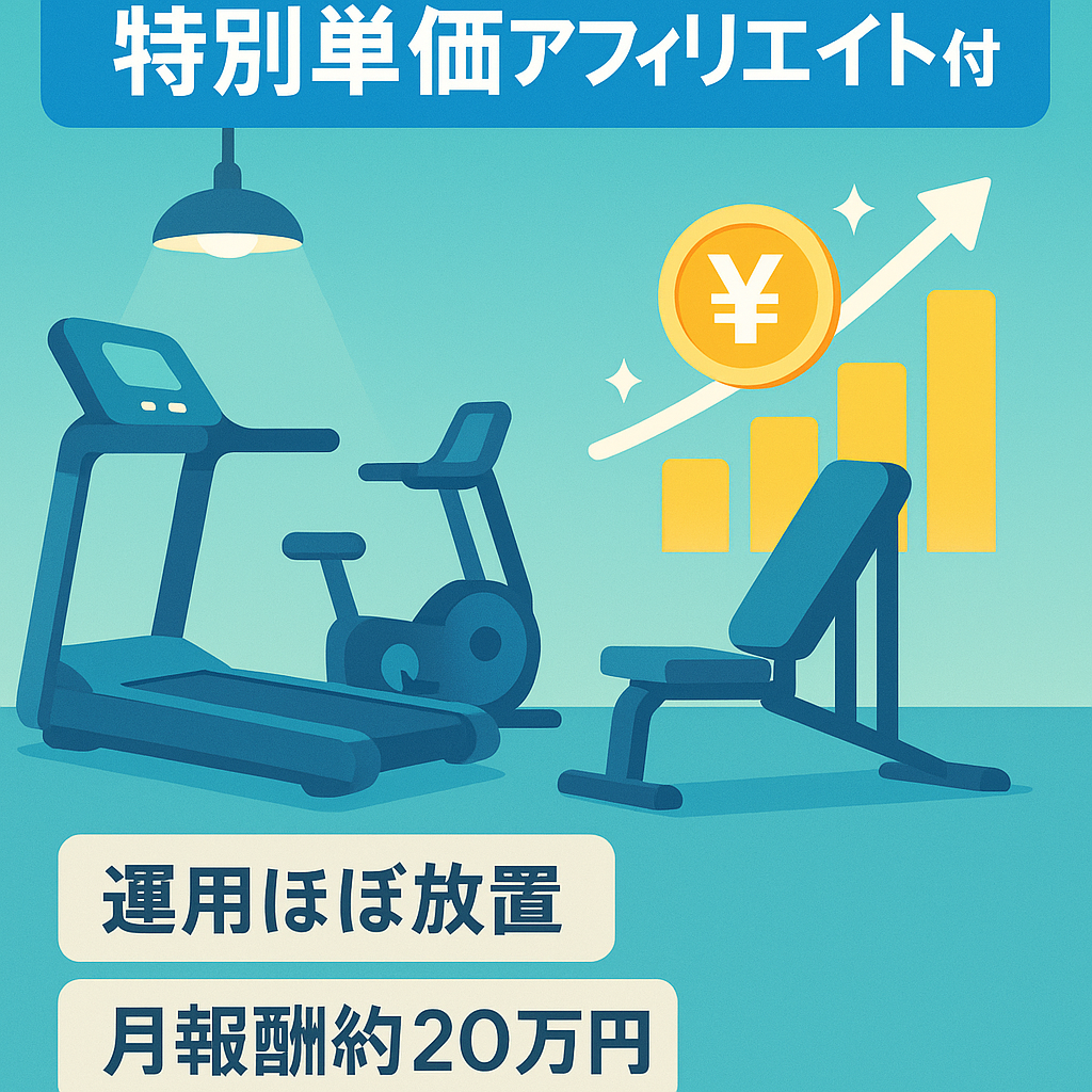 【アフィリエイト特別単価獲得案件！】24時間ジム特化サイト！アプデ影響なし！